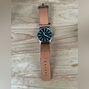 Nixon Dial Watch with Tan Leather Strap